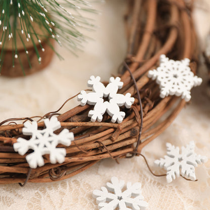 Christmas Decoration Tree, White Wooden Snowflake, Ornaments for Home Decor, DIY Gifts Accessories for New Year