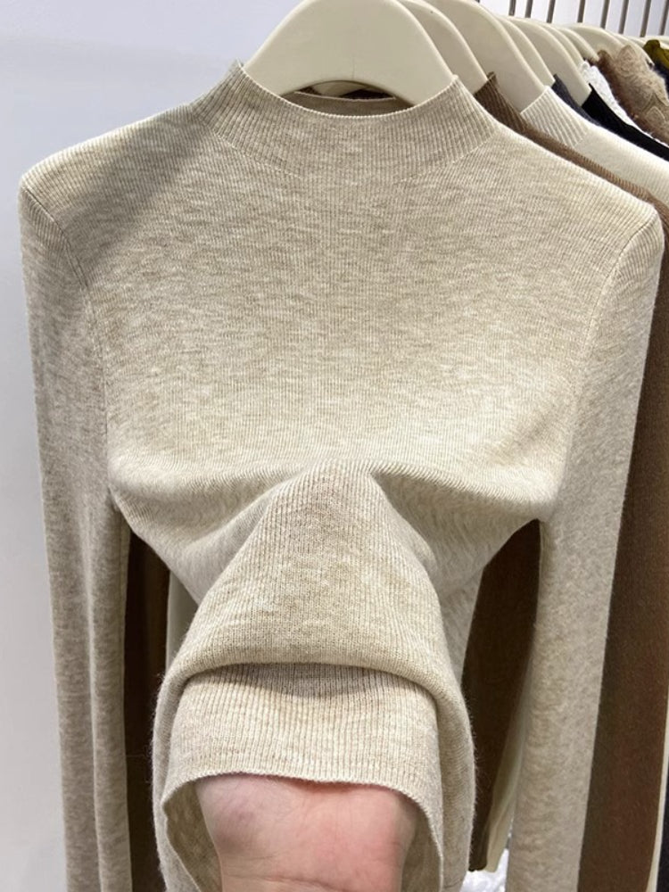 Women's Slim Fit Turtleneck Sweater, Warm Knitwear Pullover, Casual Winter Jumpers, Fashion Base Layer Tops