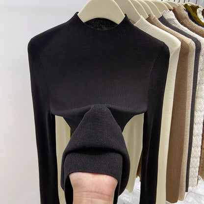 Women's Slim Fit Turtleneck Sweater, Warm Knitwear Pullover, Casual Winter Jumpers, Fashion Base Layer Tops