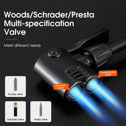 Cycling Floor Pump, High Pressure Air Pump, Schrader Presta Tire Ball Motorcycle Inflator