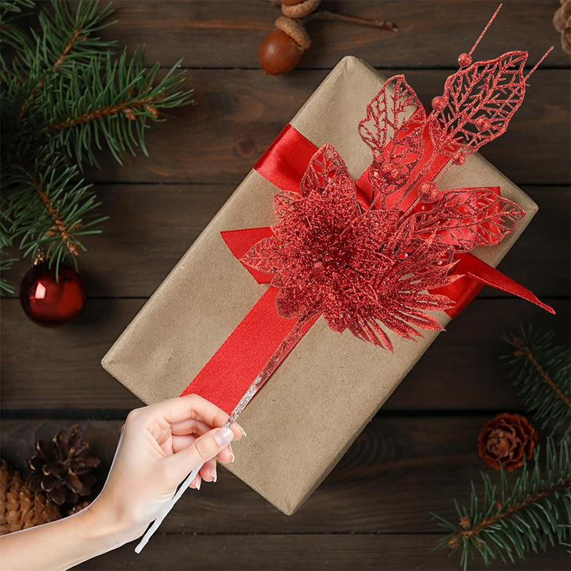 Christmas Decoration for Home, Artificial Glitter Berry Flower Branch, Tree and Party Supplies