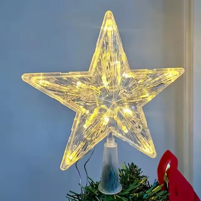 Glowing Christmas Decoration, Glitter Star Tree Topper, Shining Ornaments for Home Decor, Navidad, New Year