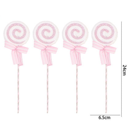 Christmas Tree Lollipop Pendants, Glittery Candy Cane Simulation Hanging Decoration, New Year Home Party Ornament