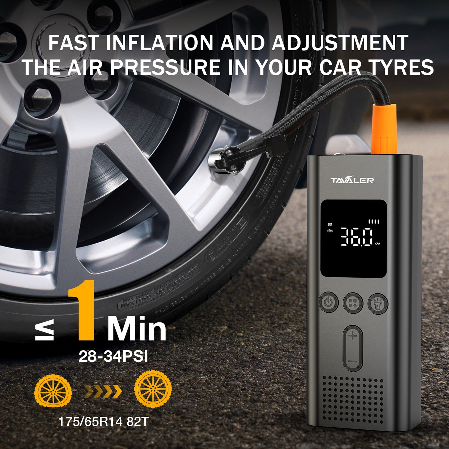 Portable Electric Tire Inflator, Wireless Air Pump, Car Motorcycle Bicycle Air Compressor