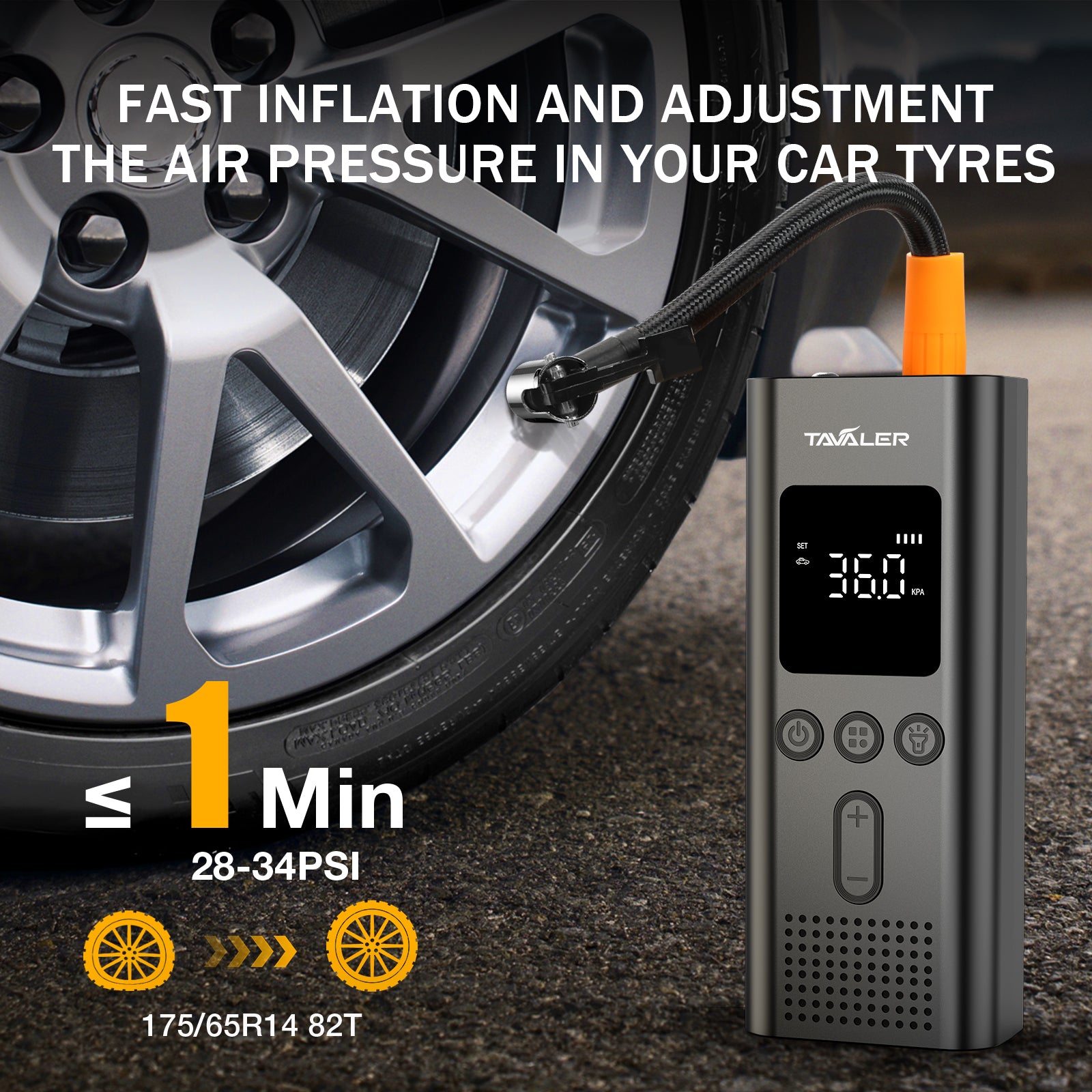 Portable Electric Tire Inflator, Wireless Air Pump, Car Motorcycle Bicycle Air Compressor