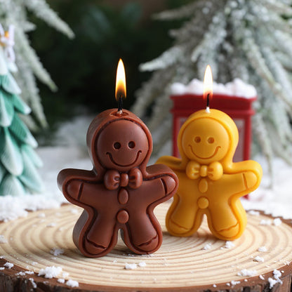 Christmas Gingerbread Man Candle, A Festive Scented Candle for Home Decor, Aromatherapy Holiday Gift, Cute Table Decor