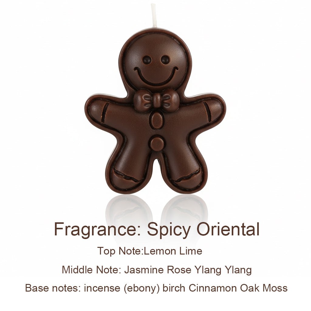 Christmas Gingerbread Man Candle, A Festive Scented Candle for Home Decor, Aromatherapy Holiday Gift, Cute Table Decor
