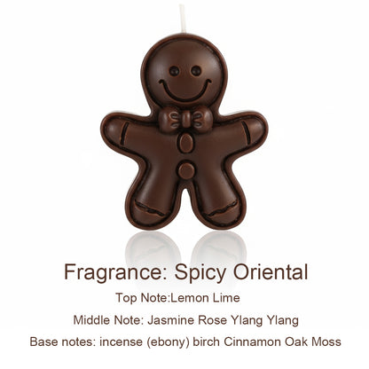 Christmas Gingerbread Man Candle, A Festive Scented Candle for Home Decor, Aromatherapy Holiday Gift, Cute Table Decor