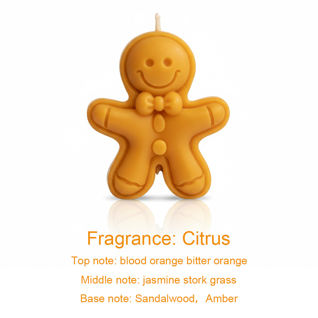 Christmas Gingerbread Man Candle, A Festive Scented Candle for Home Decor, Aromatherapy Holiday Gift, Cute Table Decor