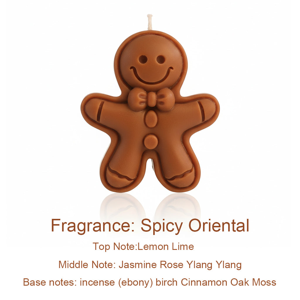 Christmas Gingerbread Man Candle, A Festive Scented Candle for Home Decor, Aromatherapy Holiday Gift, Cute Table Decor