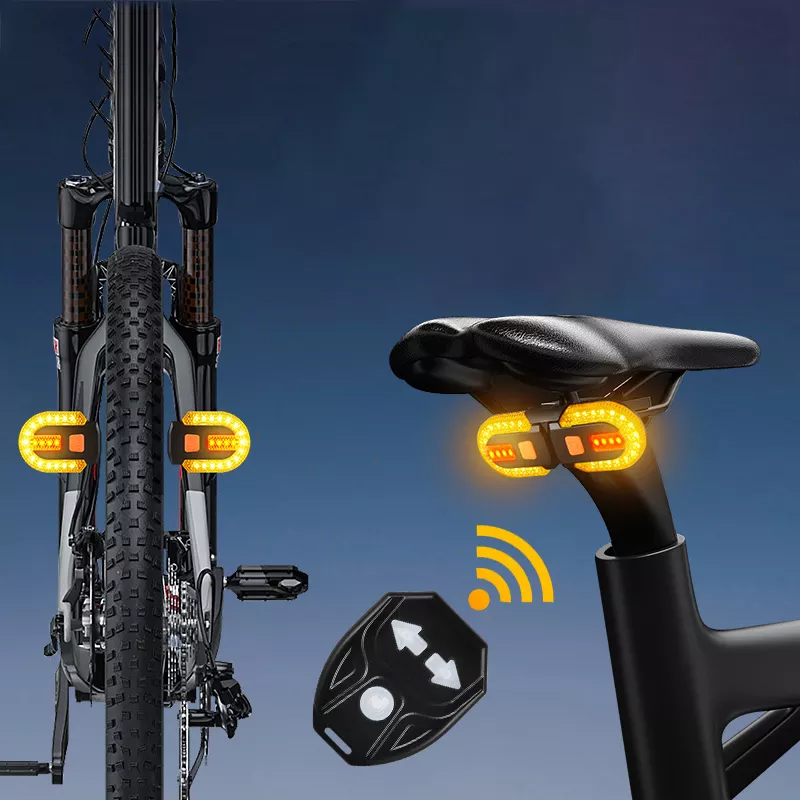 LED Bicycle Turn Signal Light, USB Rechargeable Rear Lamp, Wireless Bike Tail Light for Safety