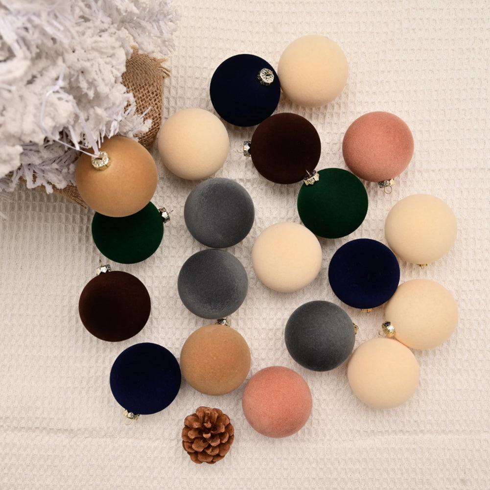Velvet Christmas Balls, Holiday Ornaments, Wedding Party Winter Decor for Home and Family Festive Display