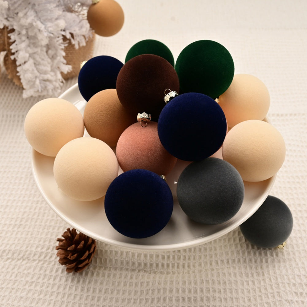 Velvet Christmas Balls, Holiday Ornaments, Wedding Party Winter Decor for Home and Family Festive Display