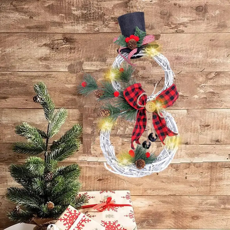 Rattan Wreath Christmas Lights Pendant, Family Decoration, Christmas Tree and Window Props