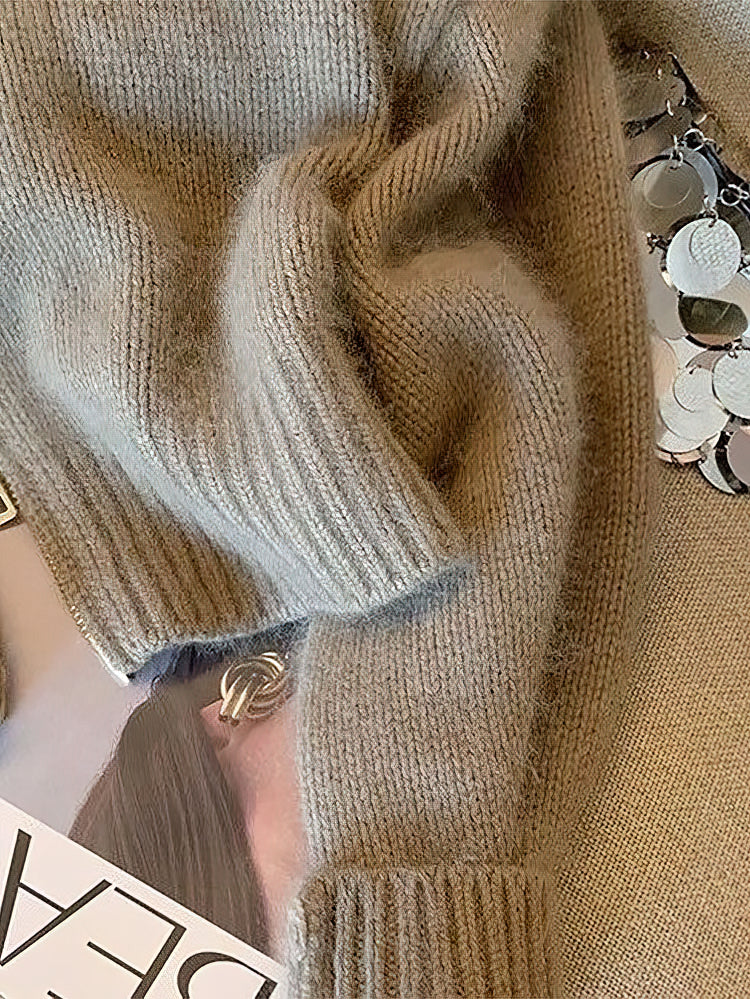 Vintage Cropped Cardigan, Thick Knitwear, Fitted Autumn Sweater, Bomber Jacket