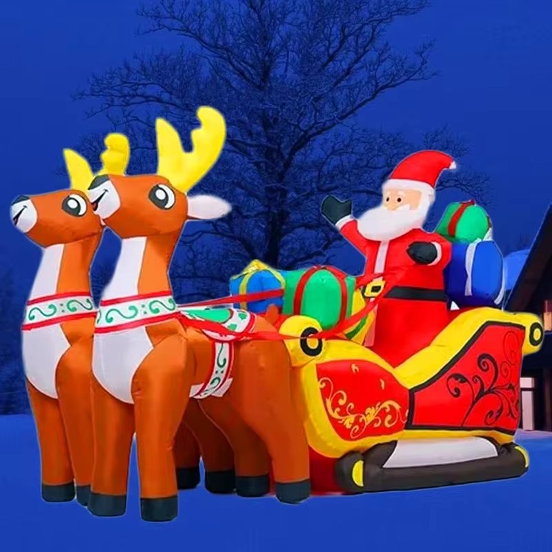 Inflatable Elk Santa Claus Gift LED Christmas Decoration Toys Outdoor Garden Party Props Xmas New Y 4