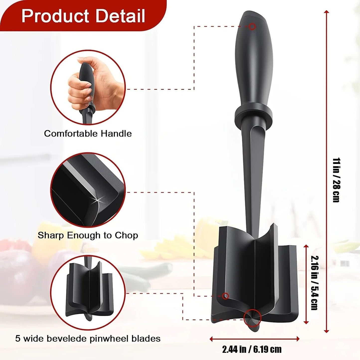 Heat Resistant Meat Chopper For Hamburger And Ground Meat 2