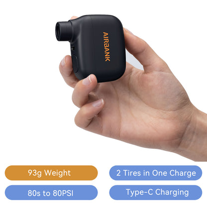 Mini Electric Bike Pump Pocket SE, Fast Charging Cordless Air Pump, Presta Schrader Valve Tire Inflator, Portable