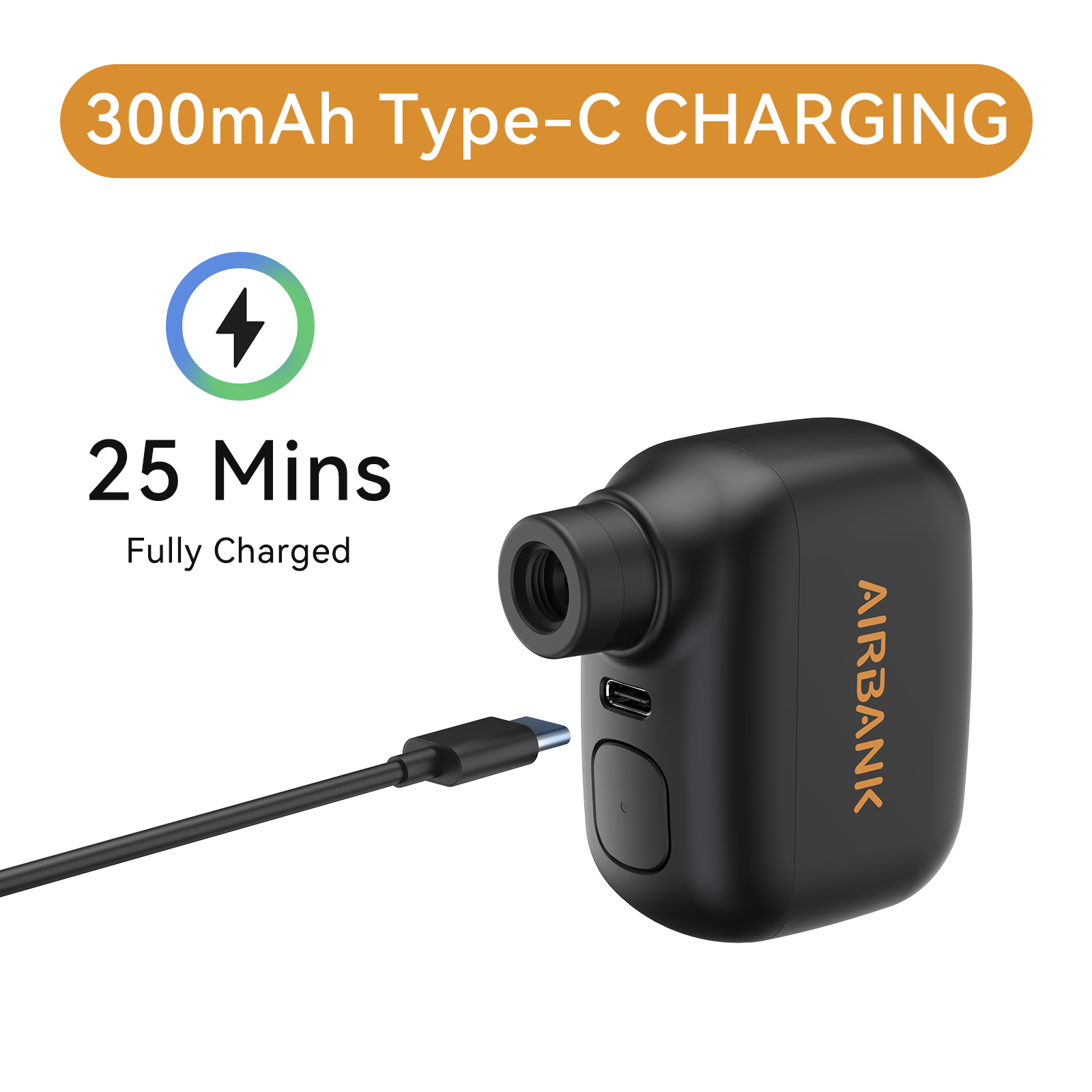 Mini Electric Bike Pump Pocket SE, Fast Charging Cordless Air Pump, Presta Schrader Valve Tire Inflator, Portable