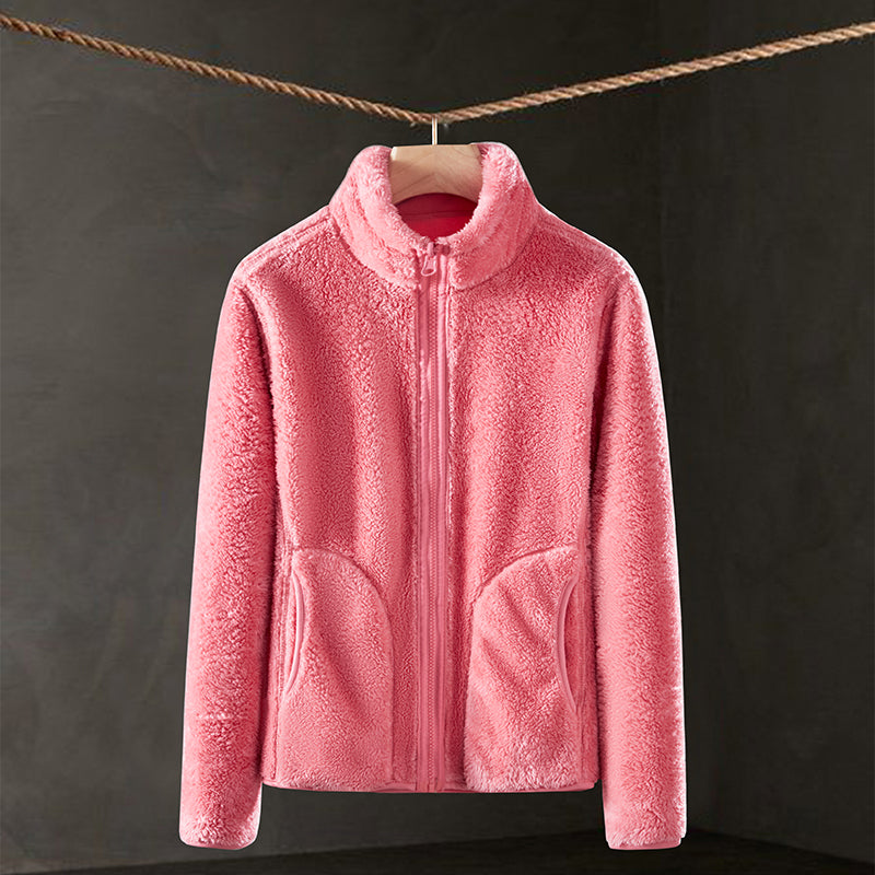 Versatile Winter Coat, New Fleece Womens Outdoor Clothing, Double Sided Warm Jacket, Leisure Sports Fashion