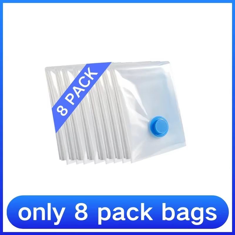 8PCS Vacuum Storage Bags With Pump For Clothes  Large Compression Bags For Travel  Home Storage 12