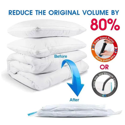 8PCS Vacuum Storage Bags With Pump For Clothes  Large Compression Bags For Travel  Home Storage 1