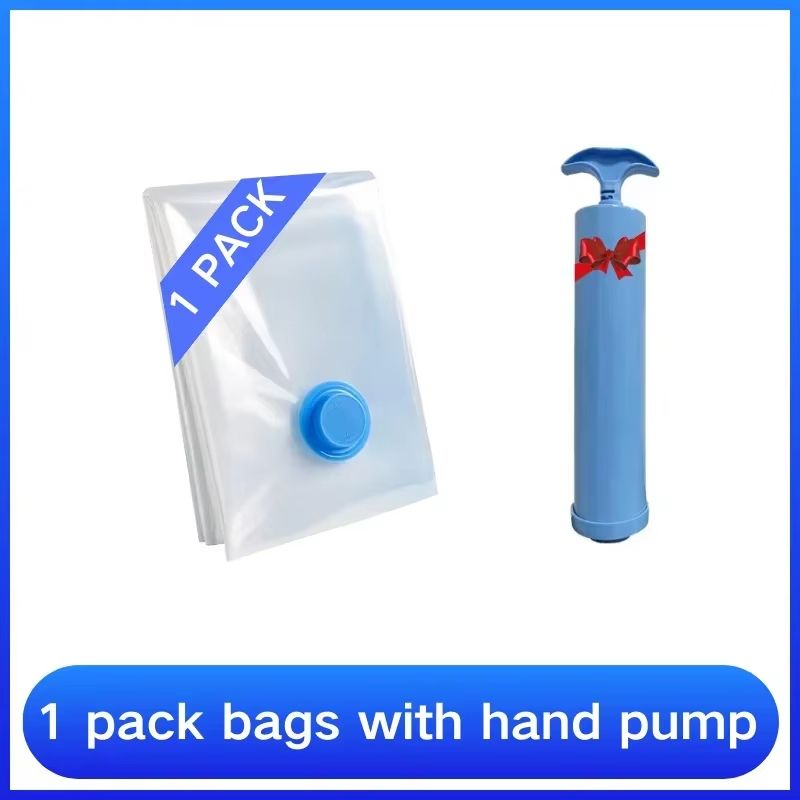 8PCS Vacuum Storage Bags With Pump For Clothes  Large Compression Bags For Travel  Home Storage 7
