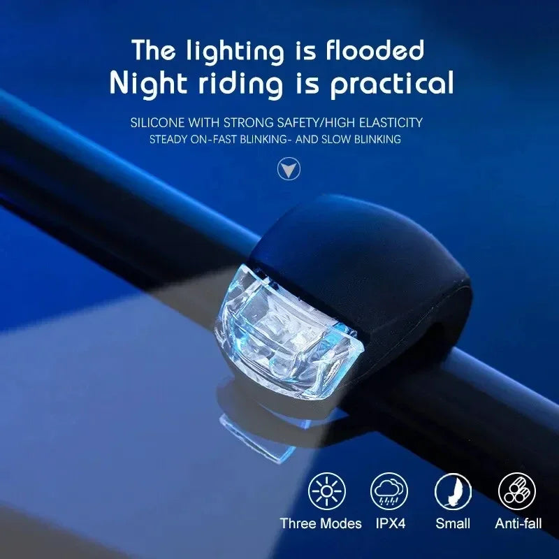 Waterproof Silicone Bike Light Set, Front Bicycle Head Lamp, Rear Taillight Flashlight for Cycling Visibility