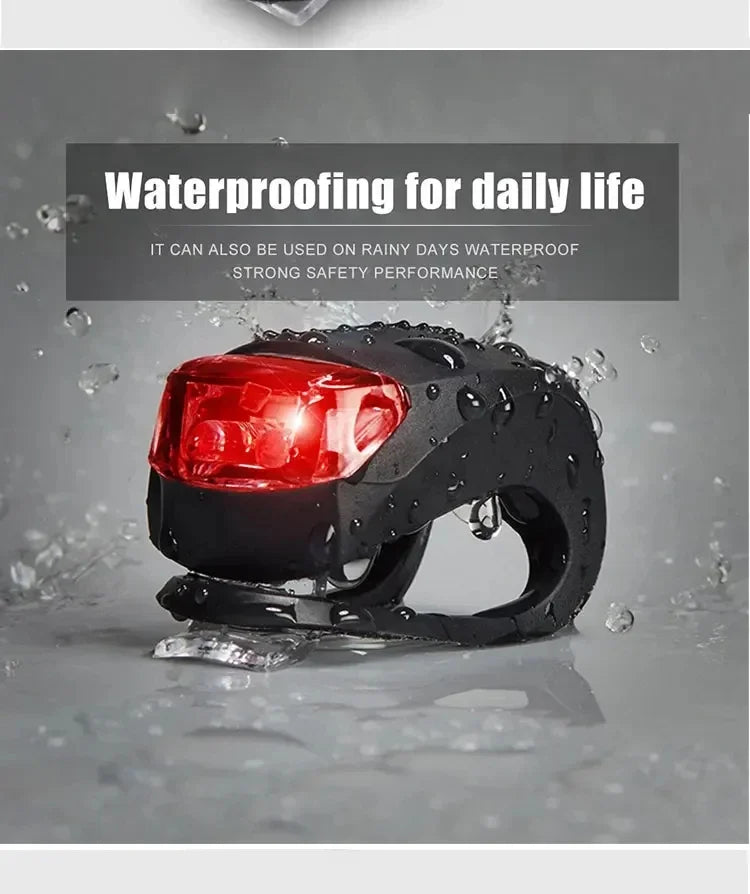 Waterproof Silicone Bike Light Set, Front Bicycle Head Lamp, Rear Taillight Flashlight for Cycling Visibility