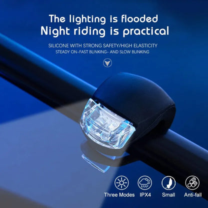 Silicone Bike Light Set, Front and Rear Waterproof Lights, Battery Bicycle Warning Accessories
