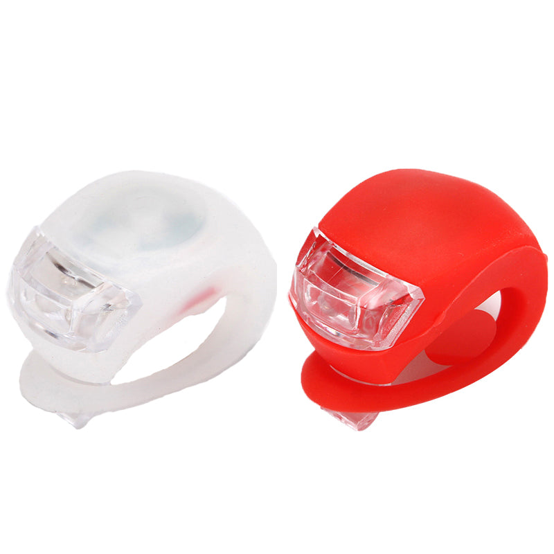 Silicone Bike Light Set, Front and Rear Waterproof Lights, Battery Bicycle Warning Accessories