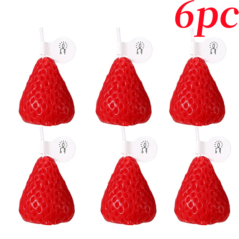 Handmade Strawberry Scented Candle, Fruit Aroma Soy Wax, Valentine's Day Decoration and Birthday Gifts