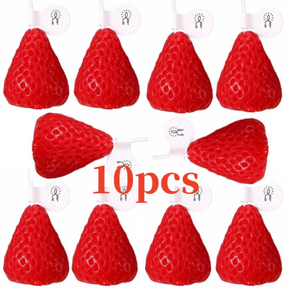 Handmade Strawberry Scented Candle, Fruit Aroma Soy Wax, Valentine's Day Decoration and Birthday Gifts