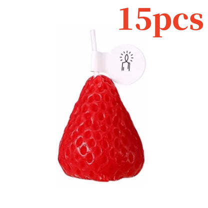 Handmade Strawberry Scented Candle, Fruit Aroma Soy Wax, Valentine's Day Decoration and Birthday Gifts