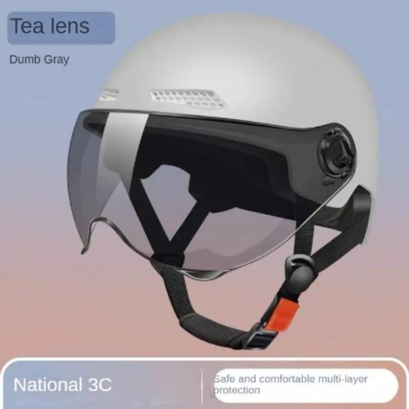 Mens And Womens Bicycle Safety Helmet Adult And Childrens Cartoon Motorcycle Half Helmet With Goggl 8