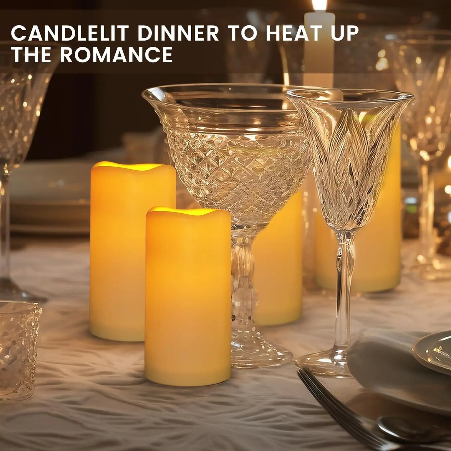 Candlium Flameless Candle Set, Ivory Pillars, Battery Operated, Includes Remote, for Indoor and Outdoor Use