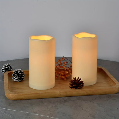 Candlium Flameless Candle Set, Ivory Pillars, Battery Operated, Includes Remote, for Indoor and Outdoor Use