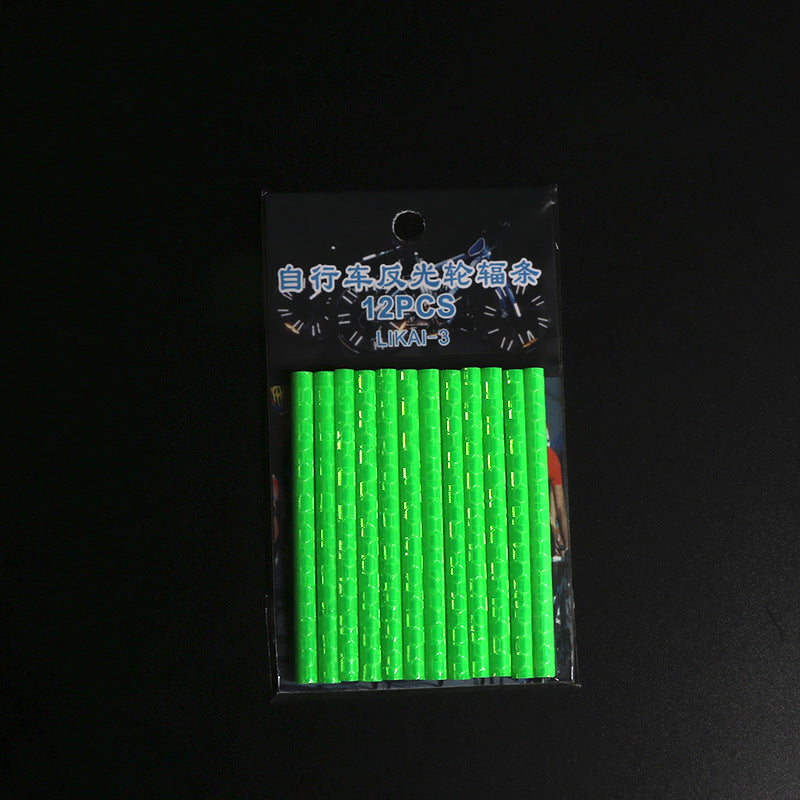 Bicycle Wheel Reflective Stickers Bag Spoke Tube Strips DIY Cycling Reflector Safety Warning Light  6