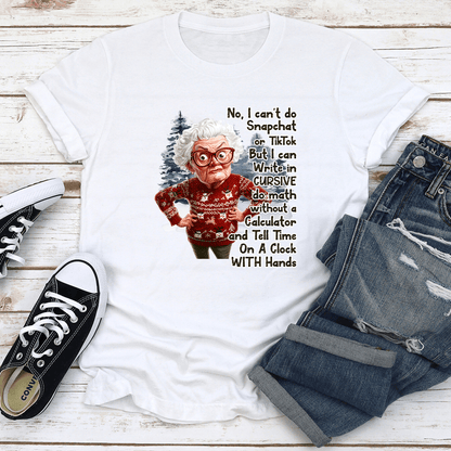 No I Cant But I Can Write In Cursive Tee