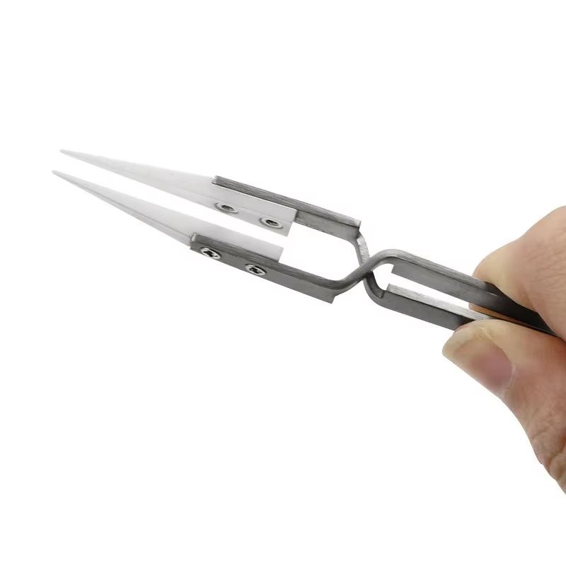 3 Pcs Ceramic Straight Tip Electronic Soldering Tweezers  AntiStatic AcidResistant Precision Tools 2