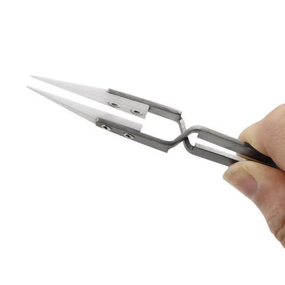 3 Pcs Ceramic Straight Tip Electronic Soldering Tweezers  AntiStatic AcidResistant Precision Tools 2