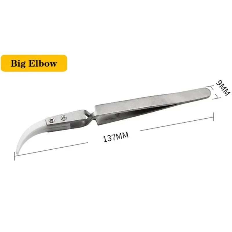3 Pcs Ceramic Straight Tip Electronic Soldering Tweezers  AntiStatic AcidResistant Precision Tools 9