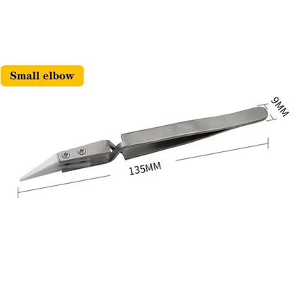 3 Pcs Ceramic Straight Tip Electronic Soldering Tweezers  AntiStatic AcidResistant Precision Tools 8