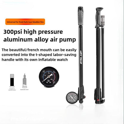 High Pressure Portable Bicycle Pump With Gauge Fork And Rear Suspension Air Pump For Mountain Bikes 1