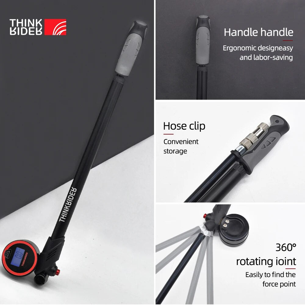 High Pressure Bicycle Pump Portable Air Pump With Digital Gauge Rear Suspension Shock For Mountain  2