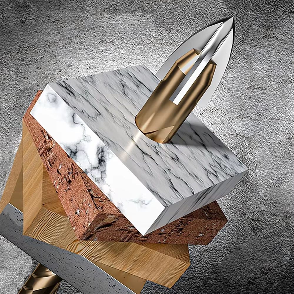 Cross Hexagon Tile  Glass Drill Bit  MultiSurface Triangle Alloy Core For Wood Metal Ceramic Plasti 2