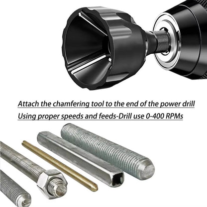 JUSTINLAU Tungsten Steel Chamfer Deburring Tool  Precision Burr Removal For Screws Rods  Bolts 2