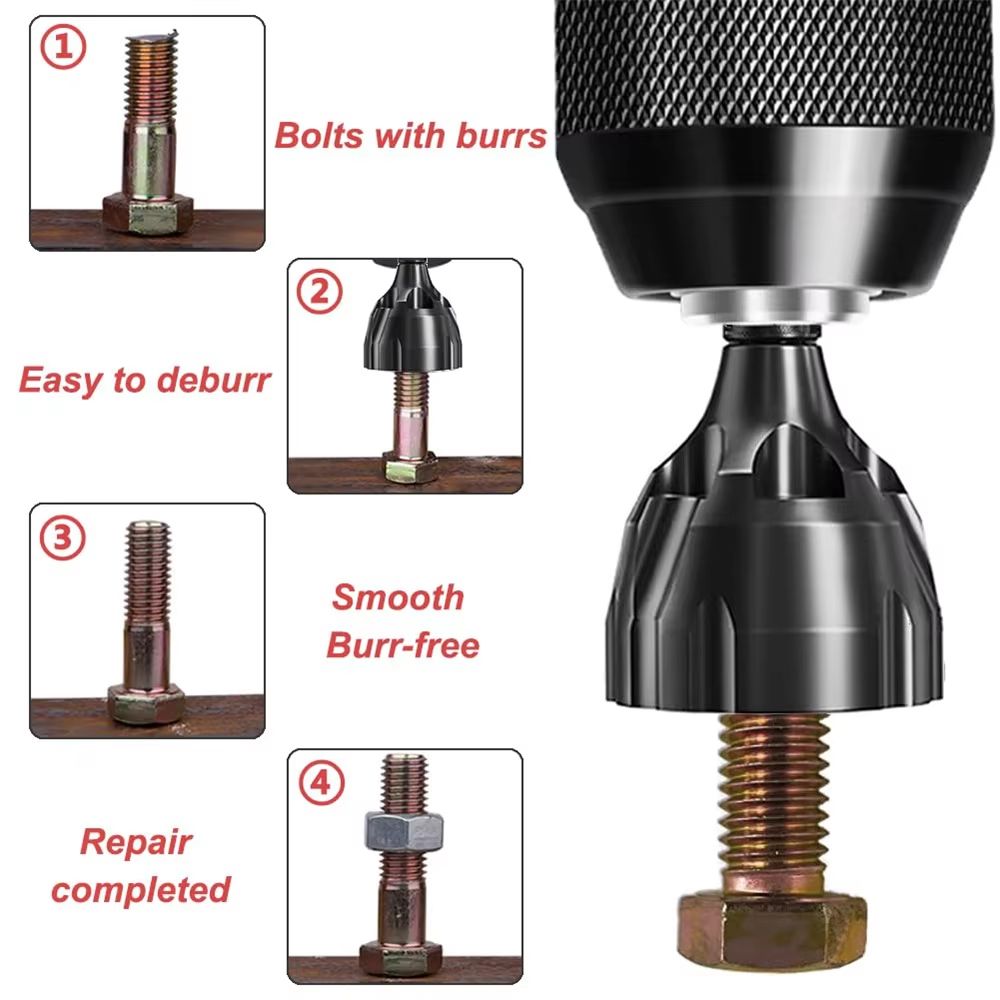 JUSTINLAU Tungsten Steel Chamfer Deburring Tool  Precision Burr Removal For Screws Rods  Bolts 3