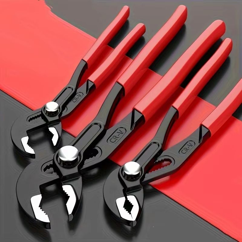Adjustable Water Pump Pliers Set – 7", 10", 12" Quick-Release Plumbing Wrench for Home & Professional Use