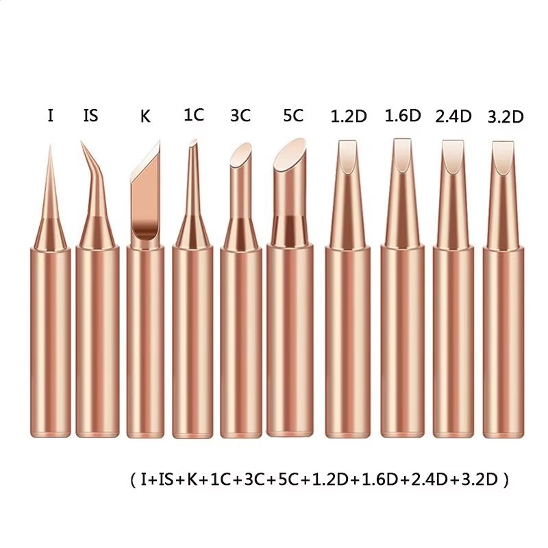 10Piece 900MT Series Pure Copper Soldering Iron Tip Set  LeadFree HighPerformance Replacement Tips  4